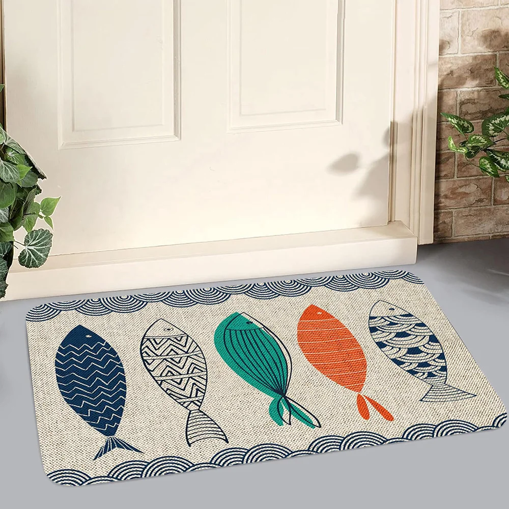 VIKAMA Simple Small Fish Entry Carpet Dirt-Resistant Wear-Resistant Kitchen Floor Mats Entryway Door Mats Home Decoration
