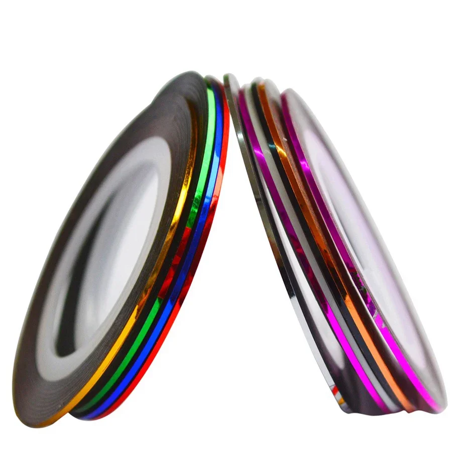 10 Rollen Nail Art Strip ing Tapes, Nail Liner Aufkleber, Nagel abziehbilder, 1mm selbst klebende Aufkleber für das Styling von Nagels pitzen