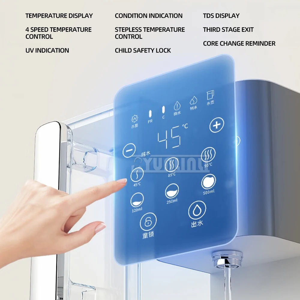 Distributore d'acqua per riscaldamento Macchina per bevande dirette per uso domestico Riscaldamento Macchina integrata Depuratore d'acqua da tavolo 5L istantaneo