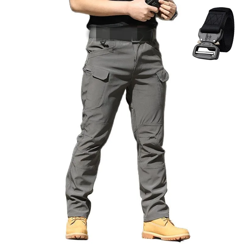 

Gift Belt Unique Special Forces Fans Overalls Stretch Breathable Tactical Pants Multi Pocket Front Zipper Outdoor Casual Pants