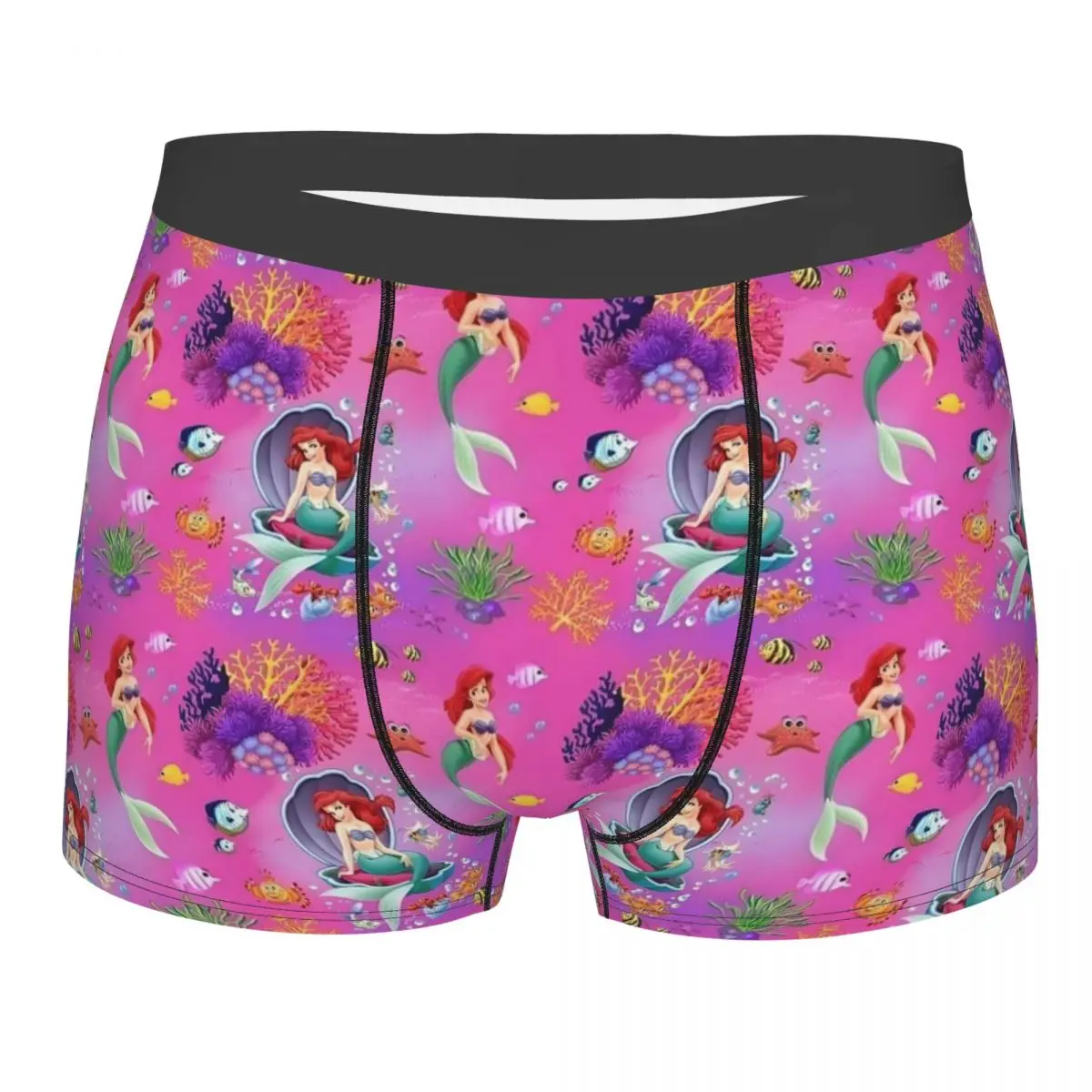 

Мужские трусы-боксеры с 3D-принтом «Русалочка», эластичные, с мультяшным рисунком