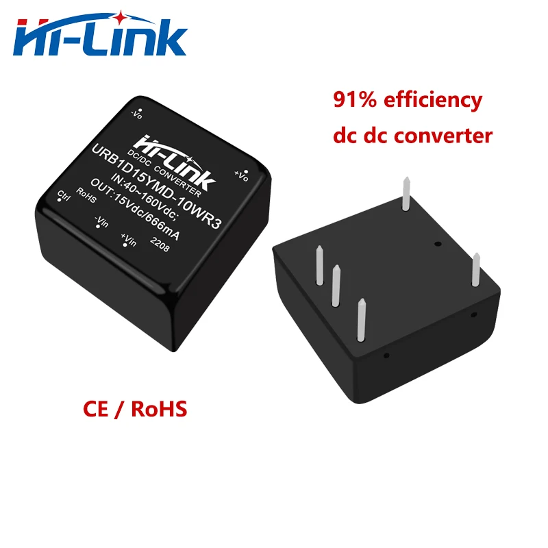 

Free Shipping 10pcs New Hi-Link Offical URB1D15YMD-10WR3 10W 110V to 15V 666mA DC DC Converter Isolated Power Supply Module