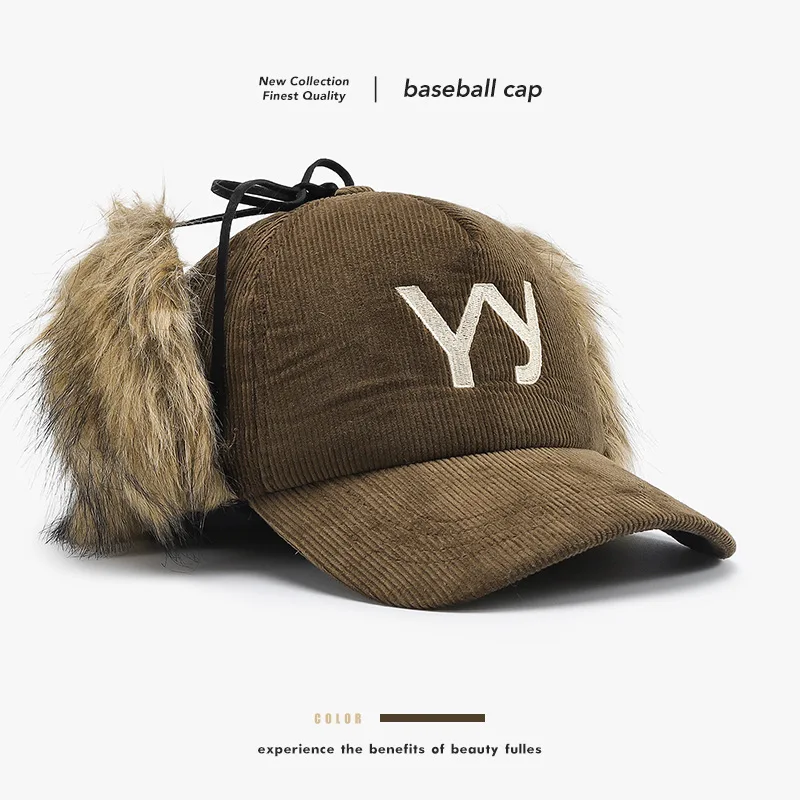 

Корейский стиль, осень-зима, вышивка букв, трава, остроконечная женская вельветовая мужская и женская утолщенная теплая бейсболка с защитой ушей