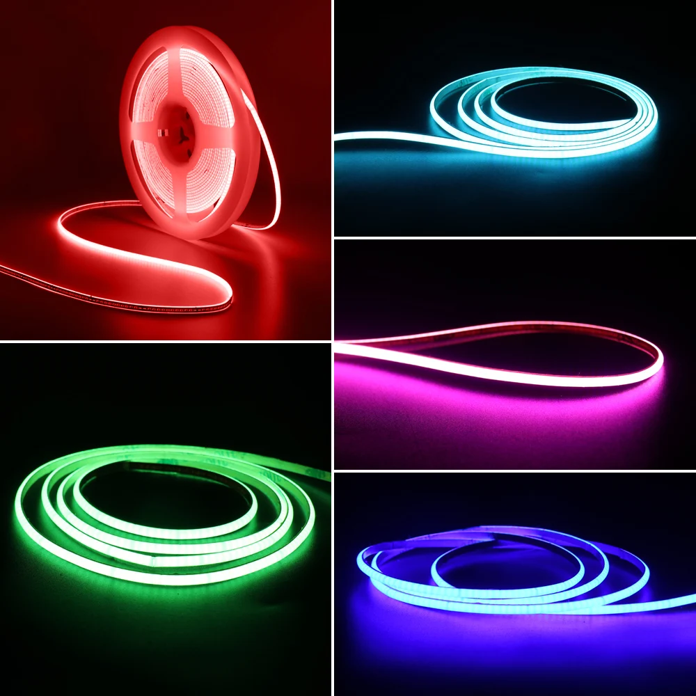 Imagem -03 - Multicolor Cob Led Strip Lights para Computador Fita Linear Interior Flexível Conveniente 27 mm 480leds Usb 5v 1m 2m