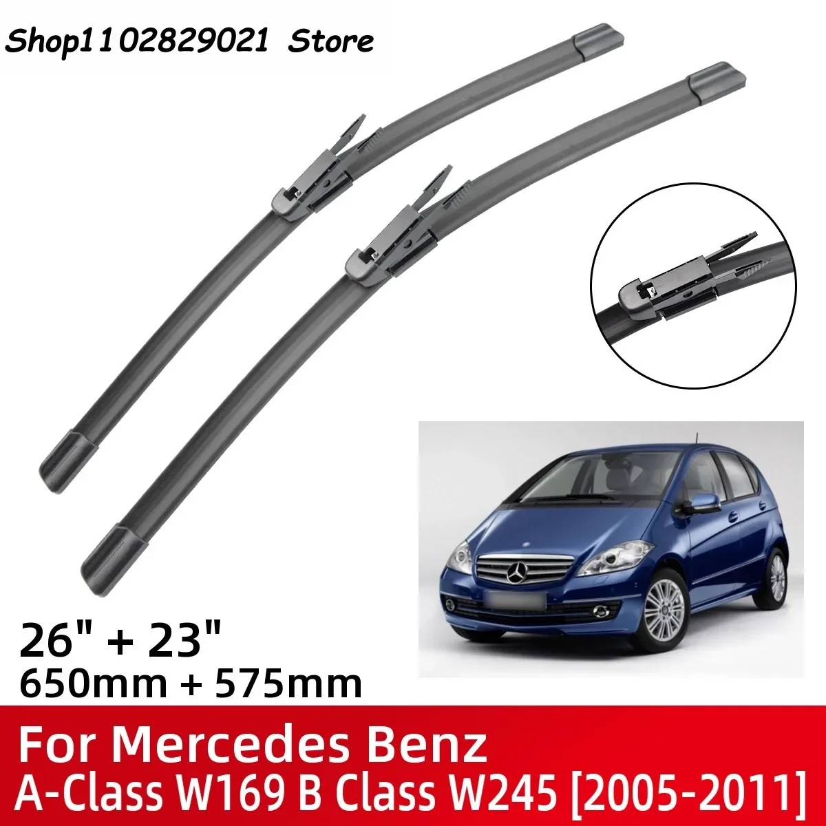 Front Wiper Blades For Mercedes Benz A-Class W169 B Class W245 2005-2011 Windshield Windscreen Window 26\