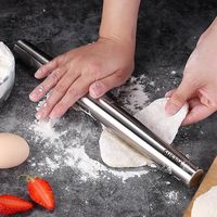 304 Stainless Steel Rolling Pin Non-stick Dough Rolling Machine Pasta Biscuit Roller Tools Pastry Bakery Kitchen Accessories