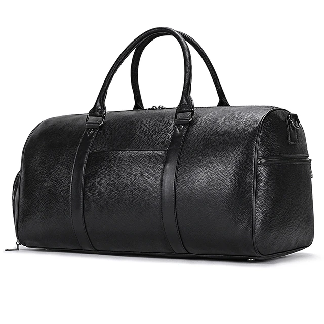 Latest Designer Leather Baggage Travel Bag For Men Woman Real Cowhide Waterpoof Duffle Bags With Shoe Pocket Black Mamle Feamle Travel Duffels AliExpress