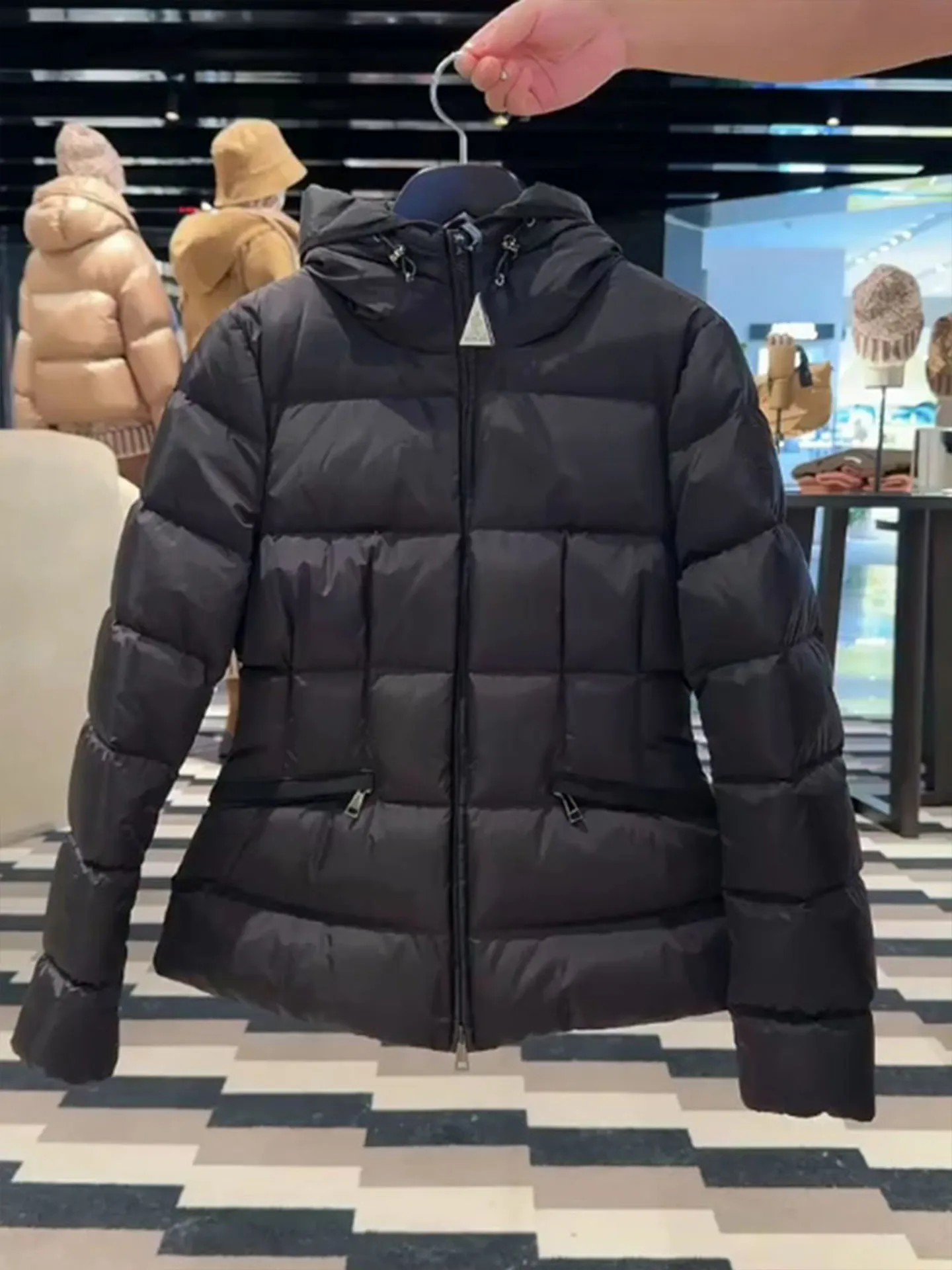 Ele Bla Casaco feminino com capuz Jaet Slim Fit Casaco de inverno Coreano Sle Ajuste regular Fibra de poliéster Cintura alta Thi Exterior...