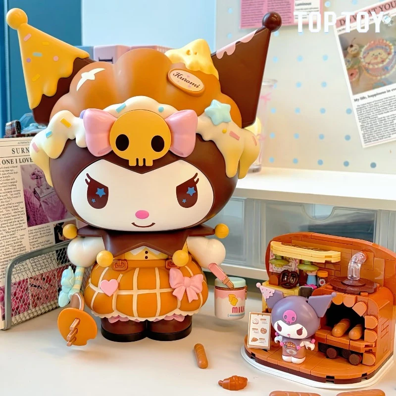 

Новый Sanrio аниме Kuromi Bread Party Series строительные блоки сборка коллекция игрушек украшения рабочего стола модели детские подарки