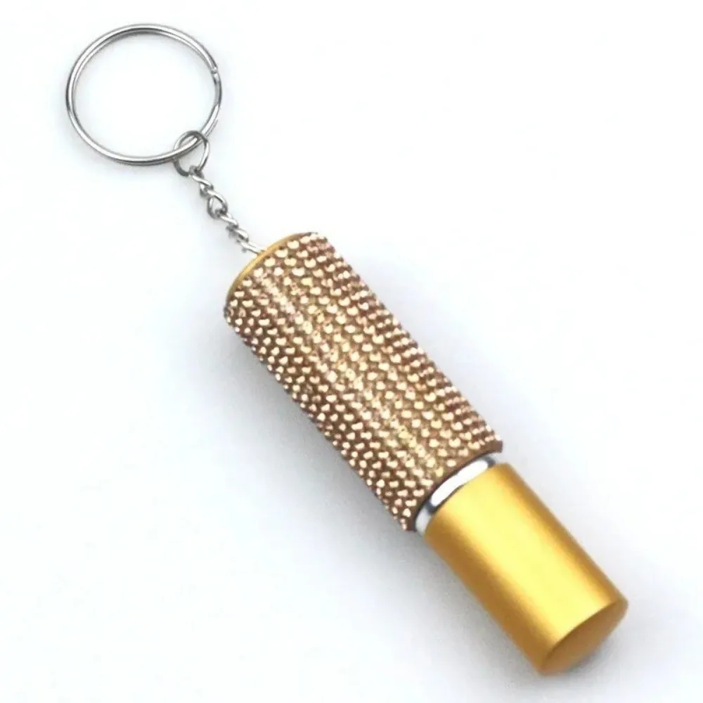 Outdoor 5ml Spray Bottle Keychain Mini Crystal Perfume Bottle Rhinestone Shiny Key Ring Keychain Accessories