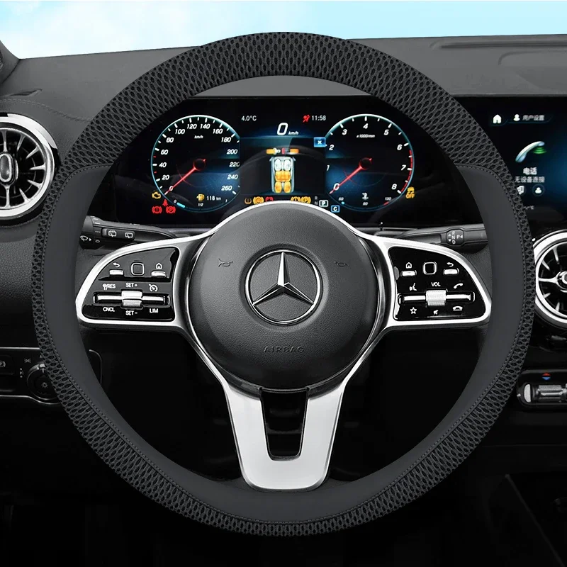 

Car Steering Wheel Cover for Mercedes Benz EQB350 EQE500 EQE53 EQS580 EQS680 GLE450e GLE53 GLE63 C43 C63 E350 Auto Accessories