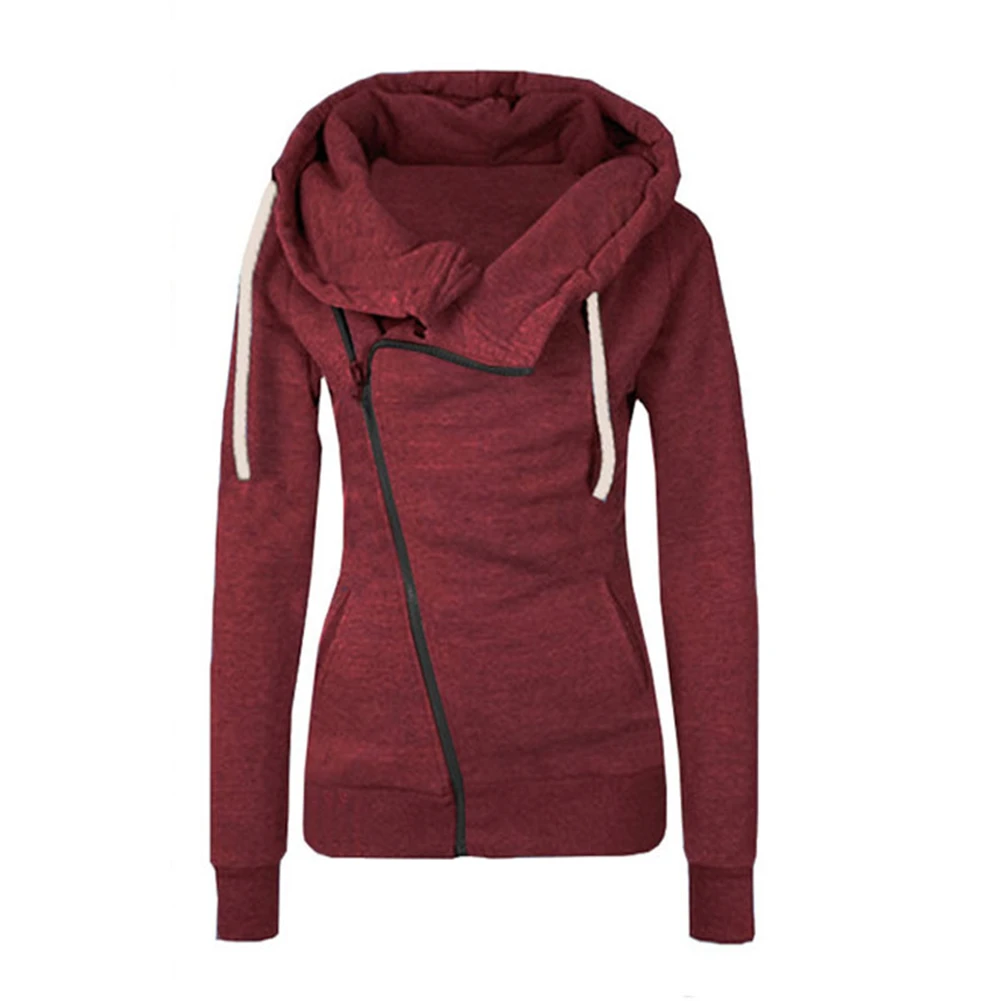 Lisa Colly New Fashion Solid Women Hoodies Sweatshirts Spring Autumn Hoodies Women Zipper Design Hoody Sweatshirt