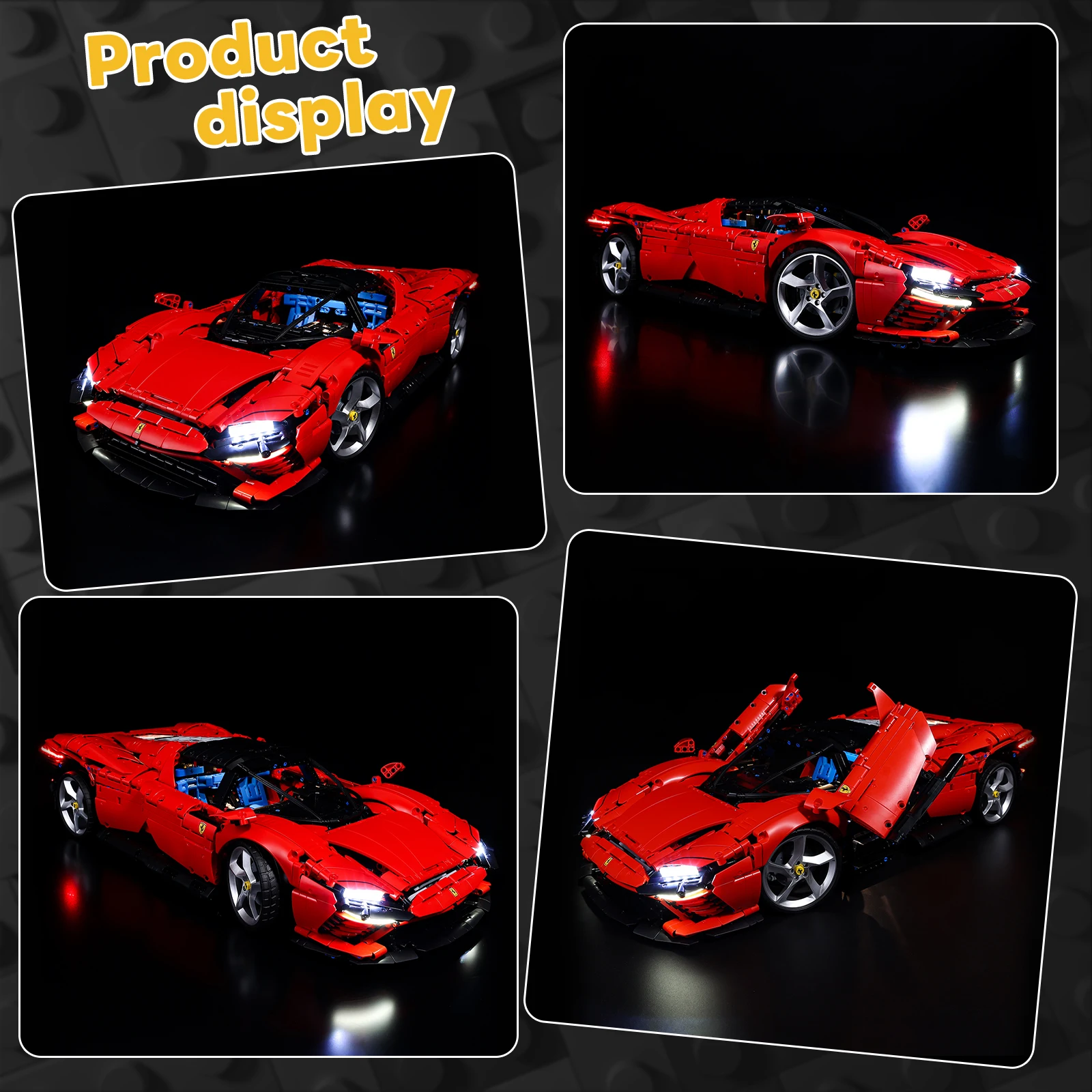 Kyglaring LED-lichtset geschikt voor Lego Ferrari Daytona SP3 42143 bouwsteen decoratieve lamp exclusief model