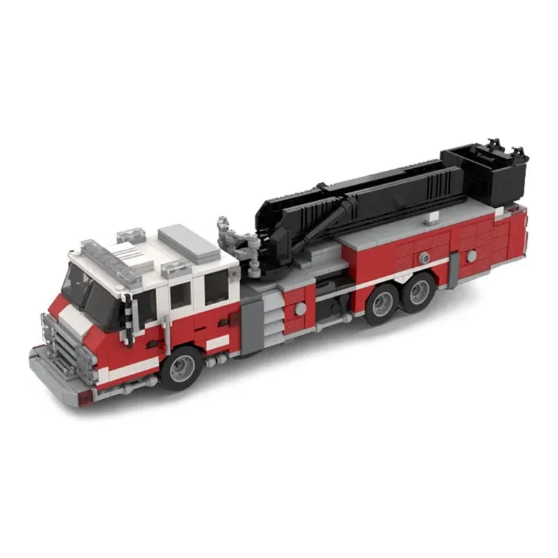 Cidade Fire Truck Building Blocks Modelo, MOC-162727, Auto-Locking Puzzle, Aniversário e Brinquedo de Natal, Presente Enfeites, 886Pcs, Novo