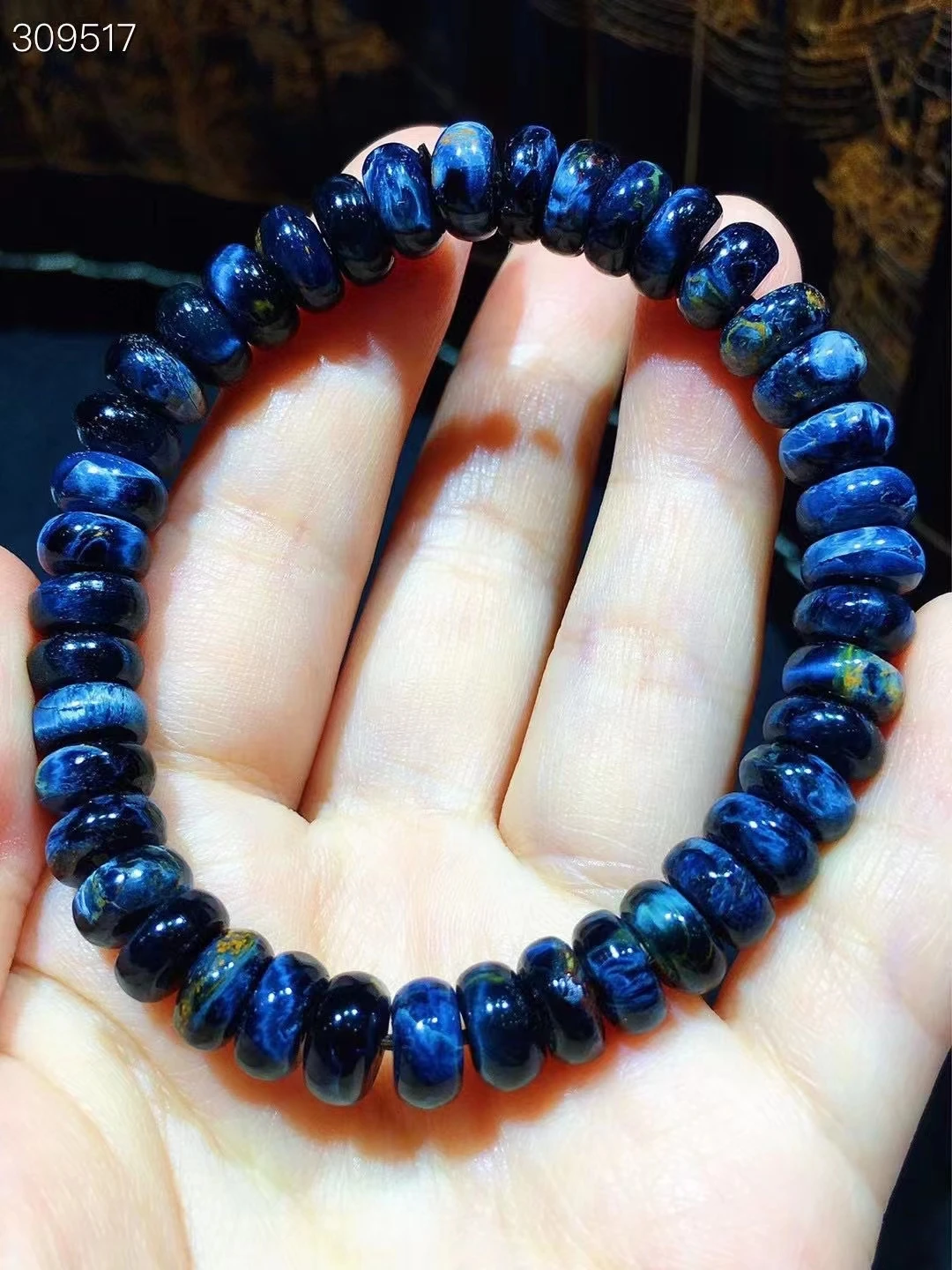 

Natural Blue Fire Pietersite Abacus Beads Bracelet Chatoyant Cat Eye Namibia 8.2x4.8mm Pietersite Jewelry AAAAA