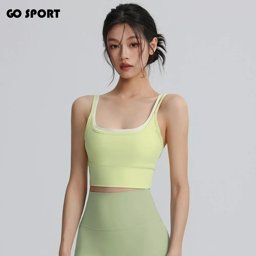 

Дышащий спортивный бюстгальтер с цветовыми блоками, удобный, с красивой спинкой, улучшающий поддержку груди, топ-бра для йоги