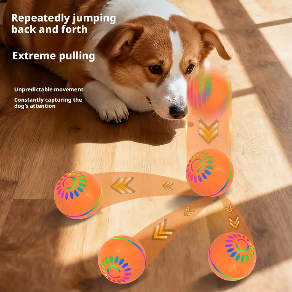 Smart Dog Toy Ball Automatic Interactive Pet Electronic Rolling USB Rechargeable Moving Bouncing for Puppy to Large dog Chew Toy