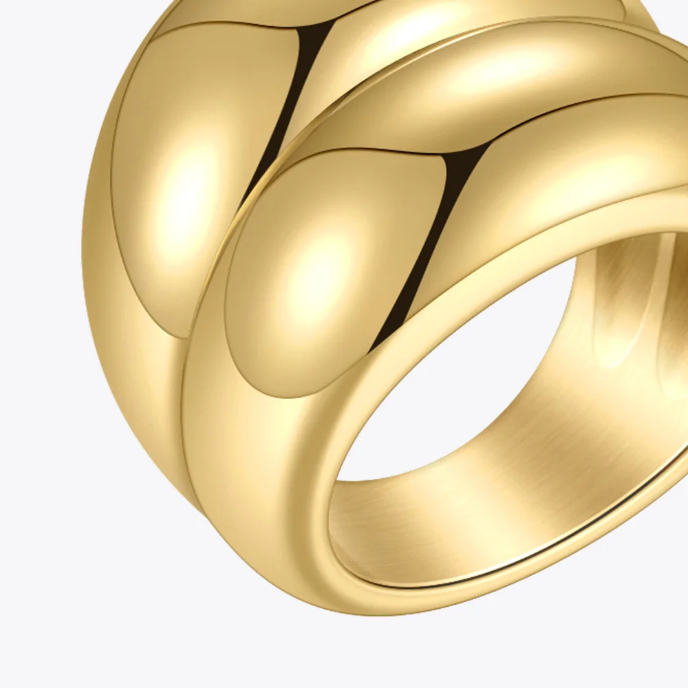 ENFASHION Punk Double-layer Stainless Steel Rings For Women Fashion Jewelry Gold Color Ring Men Party 2021 Bague Femme R214134