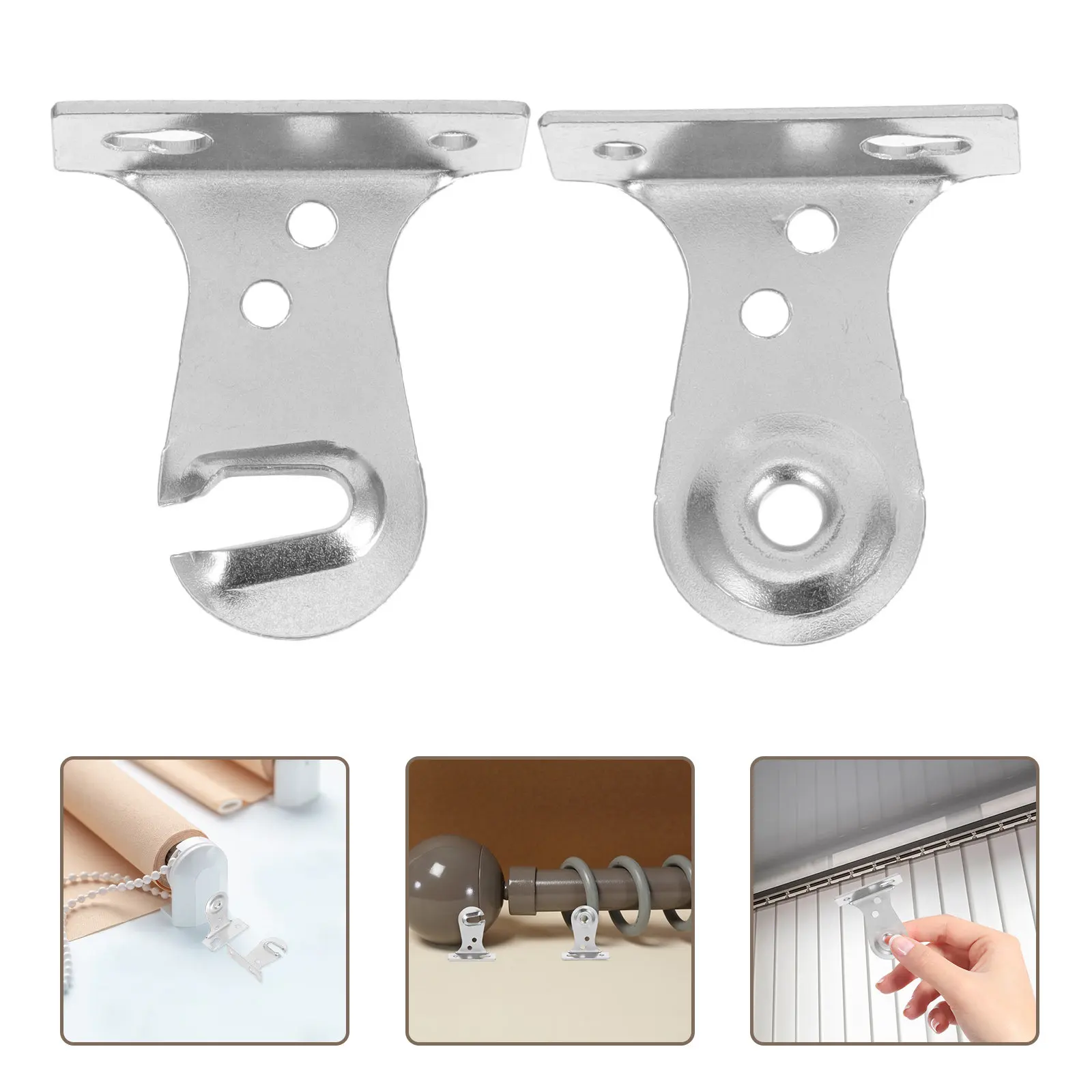 

4Pairs Metal Drapery Brackets Heavy-Duty Roller Shade Mounting Brackets for Blinds Window Treatment Hardware Blind Replacement