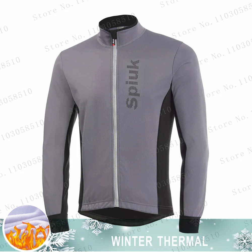 spiukful Winter Thermal Fleece Cycling Jersey Men\'s Long Sleeve Clothing Ciclismo Bicycle Clothes Triathlon Profession Cycling