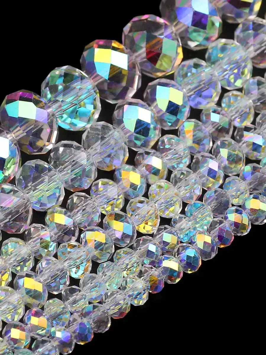 Oostenrijkse Kristal Wit AB Glaskralen 3/4/6/8Mm Transparant Met Gat Losse Kralen voor Diy Sieraden Maken Armband Craft Supplies - afbeelding 2