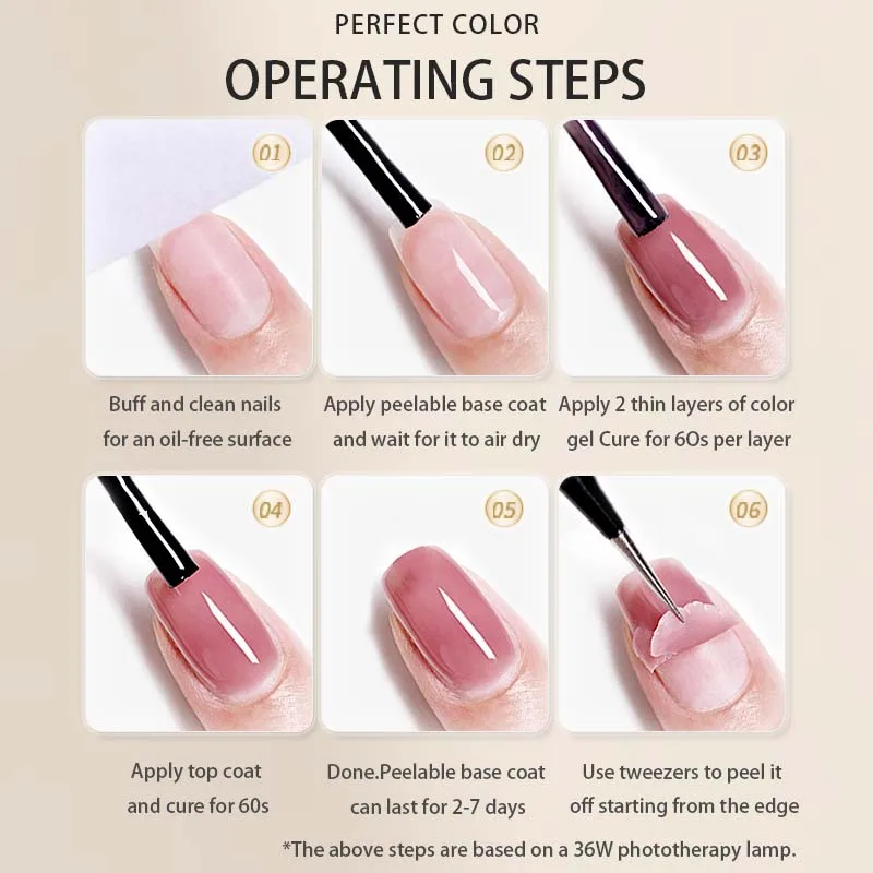 パーフェクトカラー エアードライピールオフジェルベースコート 12ml ジェルネイルポリッシュ用 簡単除去でダメージなし、初心者向けDIYマニキュア