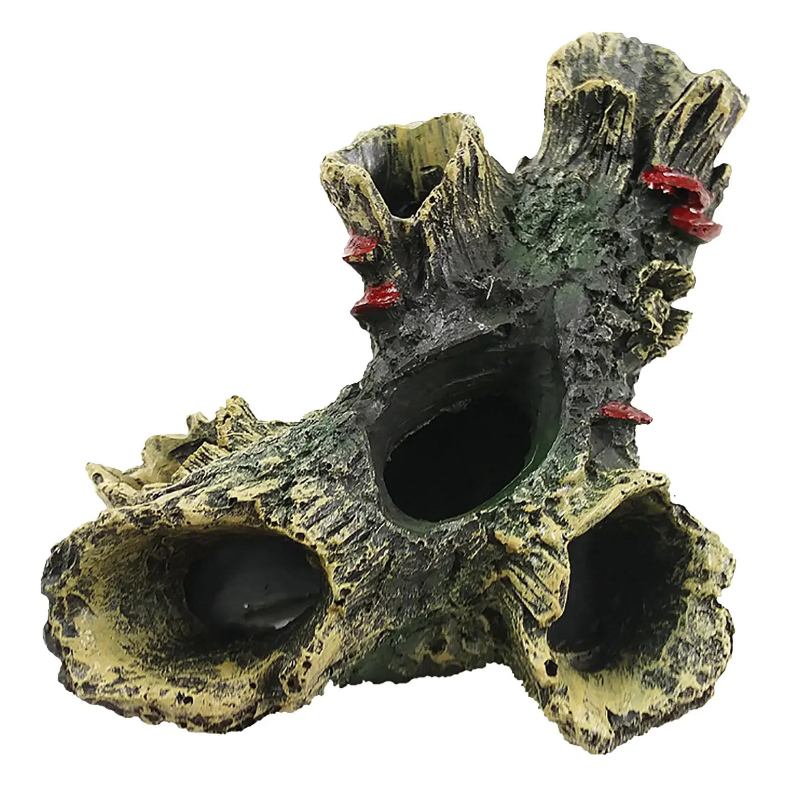 Fish Tank Escape Hole Multifunction Resin Fish Hiding Cave Non-toxic Aquarium Dead Wood Decoration for Fish Tank Decor