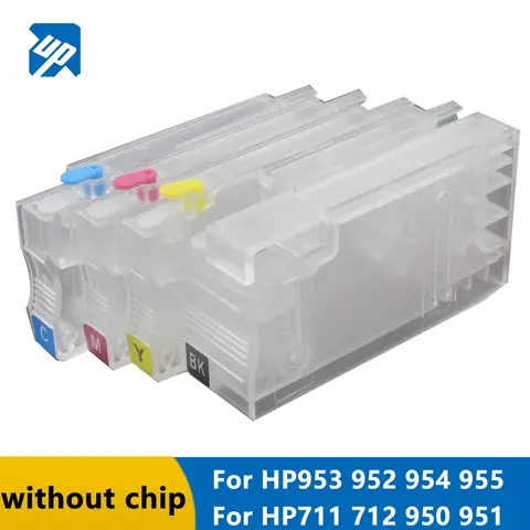 UP Refillable ink cartridge compatible for HP 952 953 954 955 950 951 711 without chip for HP 8730 7730 7720 8710 7740