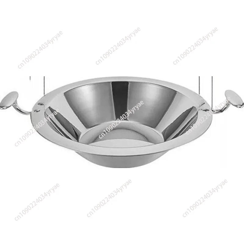 Thickened 304 stainless steel hotpot cauldron Commercial three-layer steel hotpot Flat bottomed induction cooker hotpot