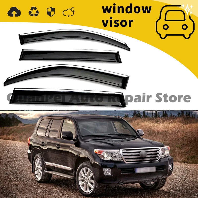 For Toyota Land Cruiser LC200, Car Window Rain Shields, Wind Noise Reduction, Exterior Decor Accessories
