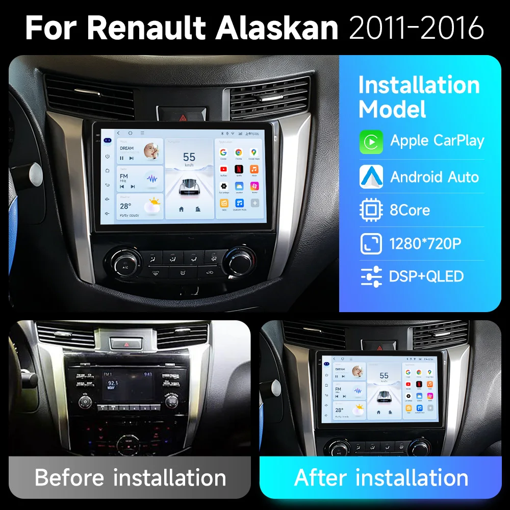JIUYIN Android 15 Car Radio For Nissan Navara Frontier NP300 4 D23 2014-2021 Navi GPS Carplay Multimedia Video Player No 2 Din