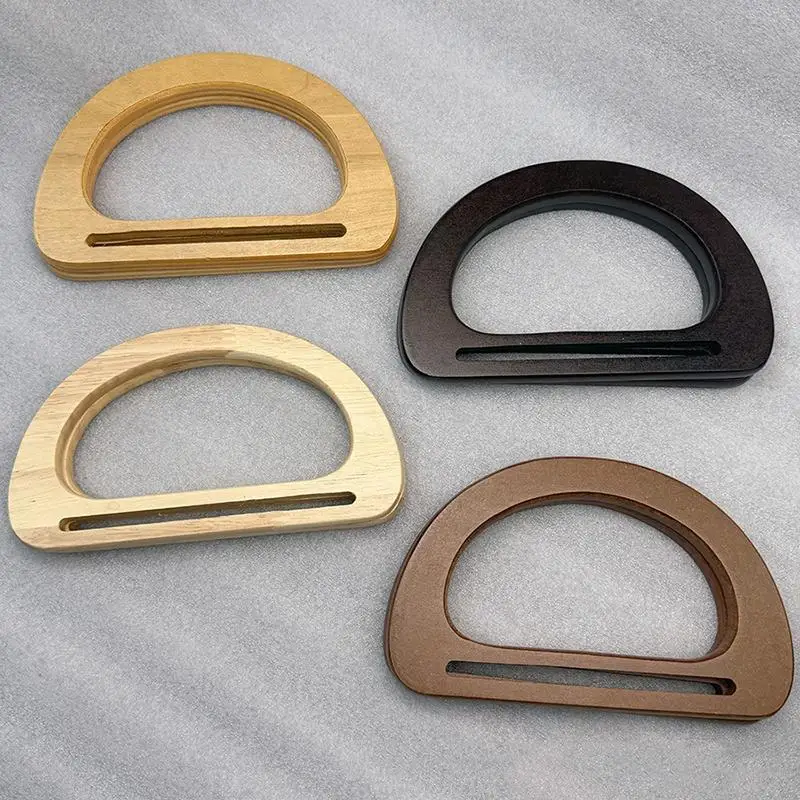 New Arch Shaped Natural Wooden Bag Handle DIY Spare Grip For Crochet Knit Handbag Purse Luggage Handcrafted Craft Accessory