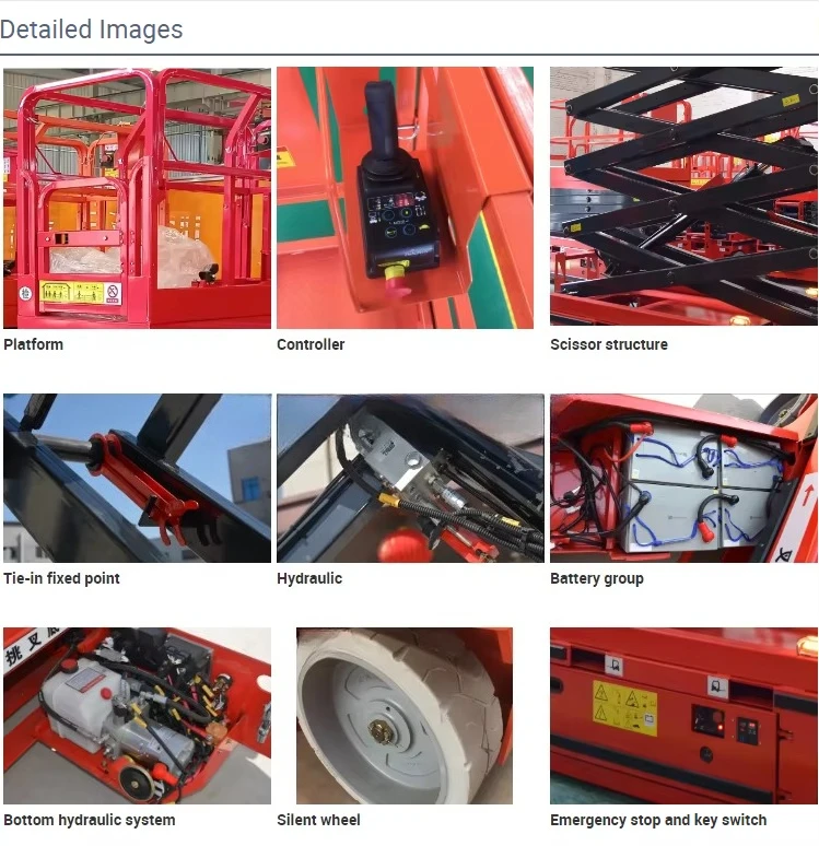 رافعة مقصية كهربائية ذاتية الدفع رافعة سقالات أوتوماتيكية هيدروليكية