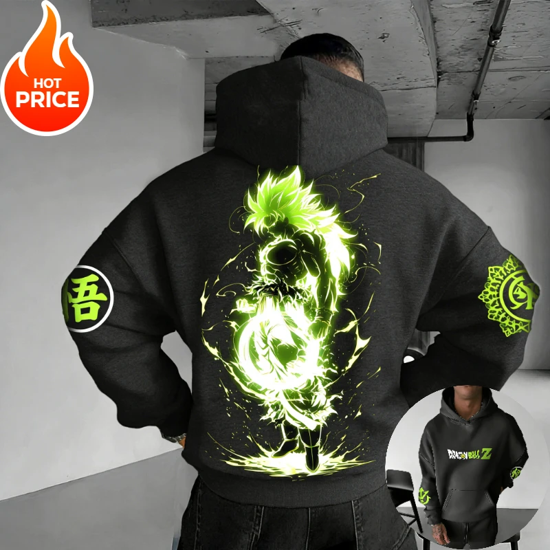 Broly Dragon Ball Super Saiyan Harajuku ropa de calle hombres Vintage Sudadera con capucha invierno mujeres Sudadera con capucha de gran tamaño Top de manga larga