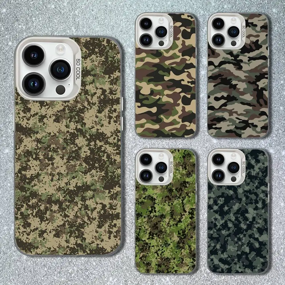

Camouflage Art Army Phone Case For iPhone 13,15,14,16,12,11,Mini,MAXXS,Pro,SE, White Matte Shockproof Cover
