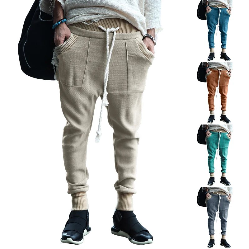 

Large Pocket Loose Overalls Men's Outdoor Sports Jogging Tactical Pants Elastic Waist Pure Casual Work Pants Loose Sweatpants