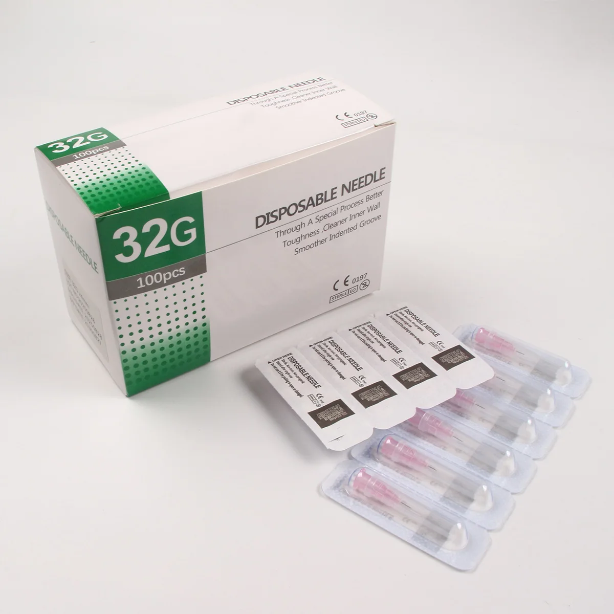 100 قطعة الوشم الصغيرة غير مؤلم الجمال إبرة 32G4MM 32G6MM 32G8MM 32G13MM 32G1.5MM 32G2.5MM العقيمة حاقن إبرة الجفن أداة