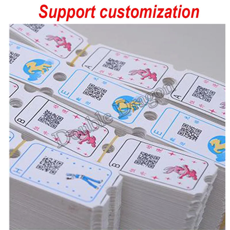 

5000 pcs lot lottery tickets 50mm*30mm redemption long tickets for video games machine