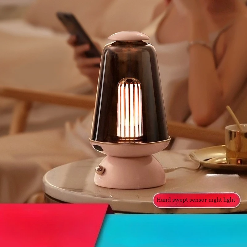 Smart Sensor Night Light Plug in Dimmable Warm White Retro Nordic Atmosphere Bedside Table Lamp for Bedroom Nursing Sleeping