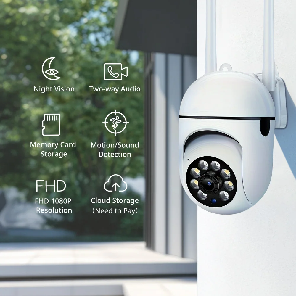

Камера для дома Ease Life 4MP FHD WiFi, класс защиты IP54, обнаружение движения с помощью ИИ, ночное видение, 355° ° Широкоугольное вращение, двухосевое