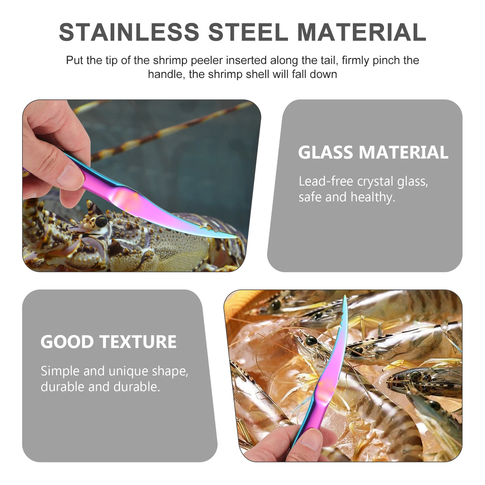 

1 pc Stainless Steel Shrimp Peeler Portable Kitchen Tool Shrimp Cleaner Cutter Shell Removal Tool Assorted Color For Home