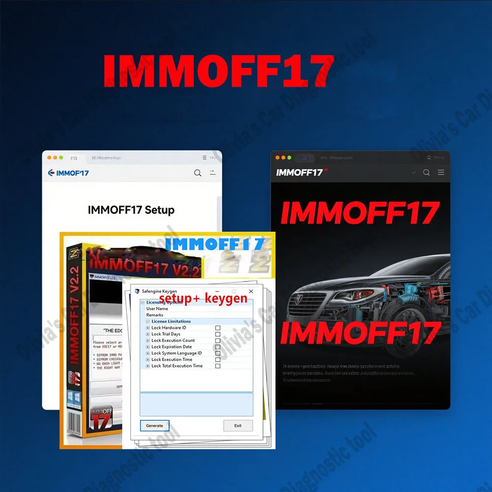 

New IMMO OFF IMMOFF17 obd2 scanner Software EDC17 with keygen Ecu Program NEUROTUNING Immoff17 Disabler and install video guide