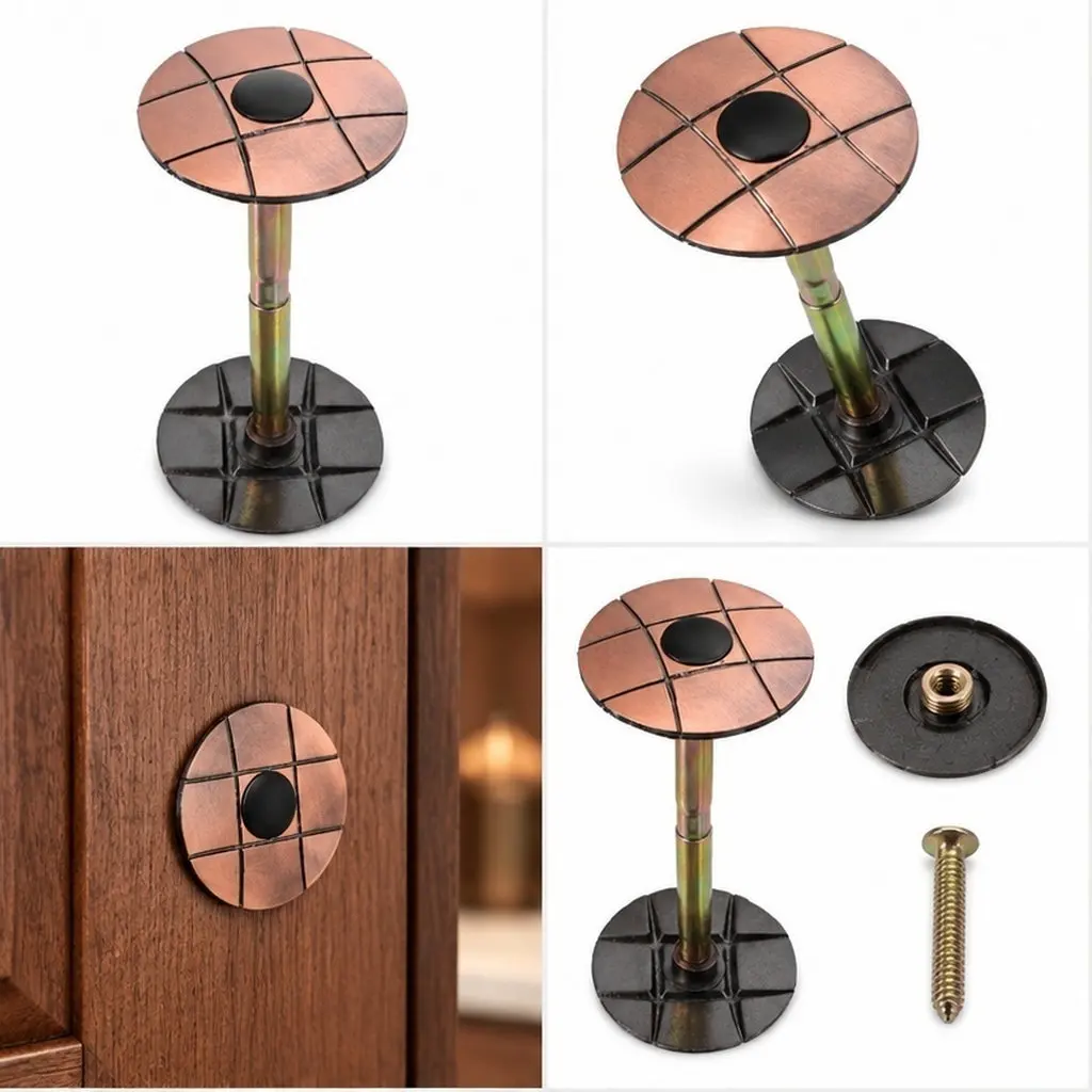 Vintage Round Door Knob Hole Filler Plate – Zinc Alloy Deadbolt Cover for Cabinets, Doors & Retro Furniture