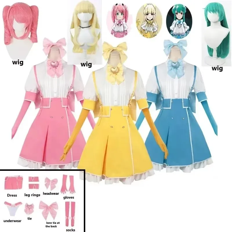 AIAI 2025Anime Gushing Over Magical Cos Minakami Sayo Cospaly Hanabishi Haruka Tenkawa Kaoruko Костюм парик Костюмы на Хэллоуин fo