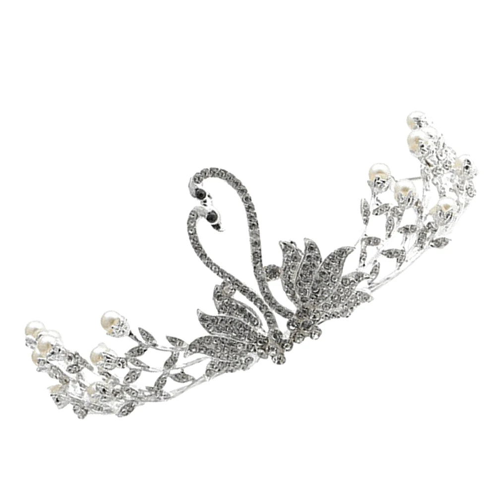 

Swan Crown Headband Tiaras for Girls Headbands Women Crowns Wedding Rhinestone Hair Bride
