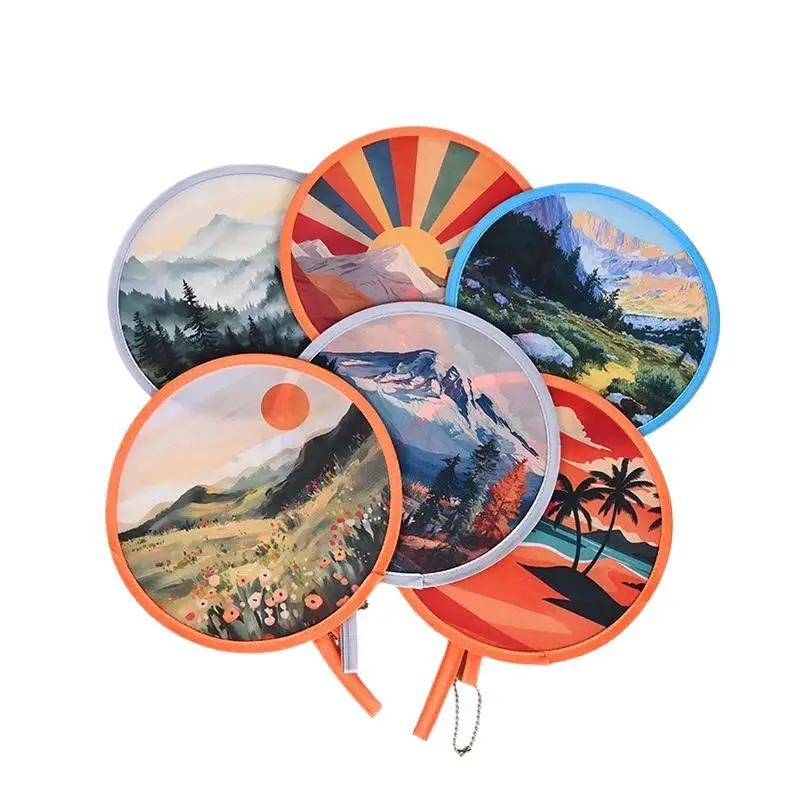 Tragbare Taschenventilatoren, runde, faltbare Handventilatoren, Handfaltventilator für Sommerveranstaltungen, Outdoor-Reisebedarf, Geschenk – Detail 6