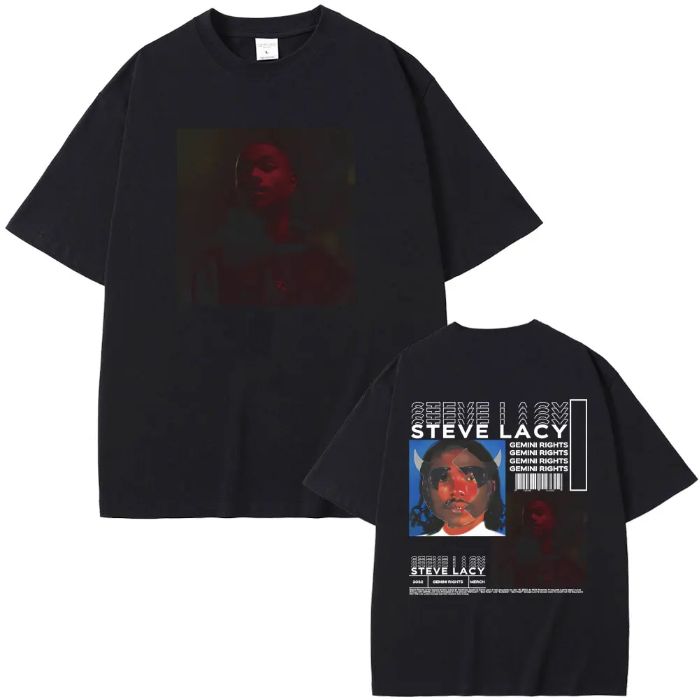 

Rapper Steve Lacy 2022 Gemini Rights Merch T-shirt Men Women Hip Hop Casual Oversized Tshirt Men's Pure Cotton Tees Short Sleeve