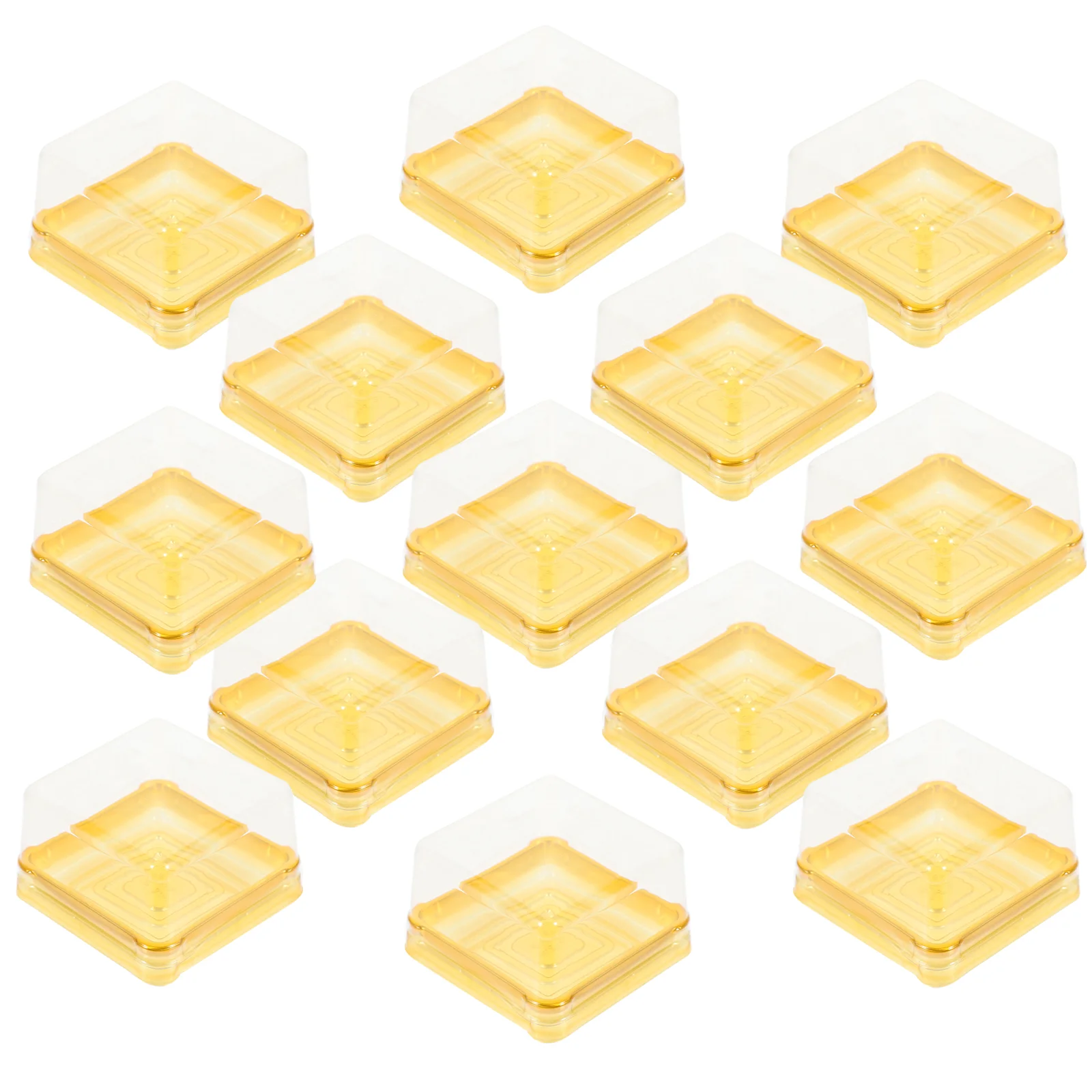 

50 Pcs Packing Box Moon Cake Holder Container Wrapping Boxes Square Case Dessert Abs