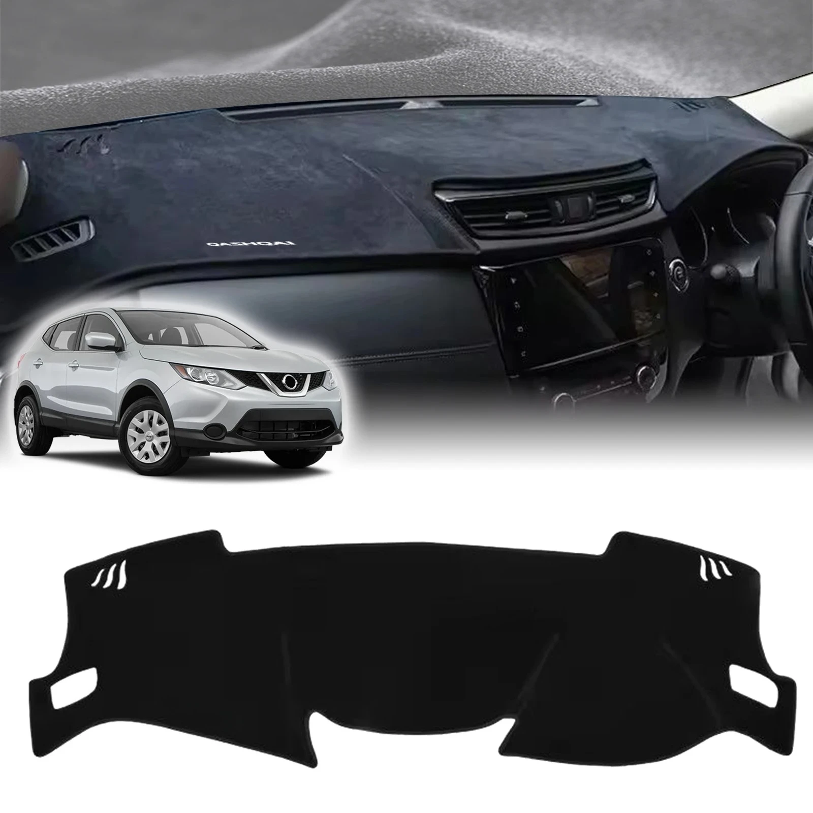 

fit for Nissan Qashqai J11 2020-2014 DashMat Sunshade Car Accessories Dashmat Dashboard Cover Pad Protective Carpet Leather