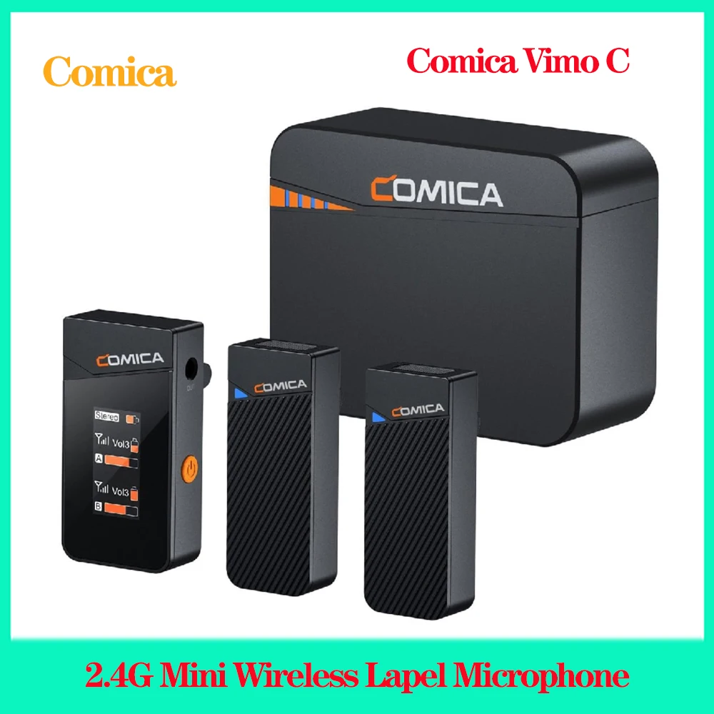 

Comica Vimo C 2.4G Mini Wireless Lapel Microphone for Smartphone Camera Audio Video Recording Microphone with Charging Case